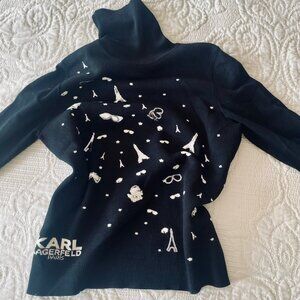 Karl Lagerfeld Paris Embellished turtleneck Sweater pre-lowed size